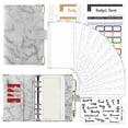 thumbnail image 1 of A6 Binder Budget Book Portable Marble Grain Notebook PU Leather 6 Hole Loose Leaf Book Cash Budget Hand Ledger, 1 of 4