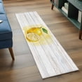 thumbnail image 3 of Lemon 2'x6' Runner Rugs for Hallway Kitchen Bedside Non Slip Washable, Yellow Summer Botanical Watercolor Wooden Entryway Rug Runners with Rubber Backing, Long Carpet Runner for Laundry Room, 3 of 8