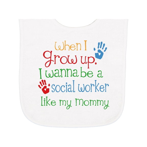 Inktastic Social Worker Like Mommy Baby Terry Cloth Bib