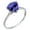Created-Tanzanite, variant on 10k White Solid Gold Trillion Created Ruby and Natural Diamond Birthstone Engagement Ring