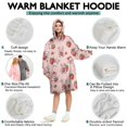 thumbnail image 5 of Wearable Oversized Blanket,Pink Cow Strawberry Pattern Wearable Blanket Hoodie for Adults,Cozy Hooded Blankets with Super Pockets,Super Warm Fuzzy Pullover for Women & Men, 5 of 6