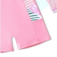 thumbnail image 5 of Povozer Girls Swimsuit Bathing Suit 2025 Toddler Baby Girl Swimsuit Little Kids Zipper Short Sleeve Bathing Suit Beach Rash Guard One Piece Swimwear for 8-9 Years,Pink, 5 of 6