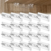 24pcs Adhesive Shelf Brackets, Punch Free Reinforced Design Shelf Support Pegs, Nail-Free Shelf Clips for Shelves Kitchen Cabinet Book Closet