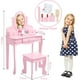 thumbnail image 4 of Set de Tocador para Niñas con Espejo, Mesa y Taburete de Madera para Maquillaje, Juguete para Niñas de 4 a 9 Años, 4 of 7