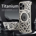 thumbnail image 2 of for iPhone 16 Heat Dissipation Case,Frameless Metal with Stand,Irregular Rock Inspired Designing,360°Rotating Ring Kickstand Protective Cover,Slim Shockproof Thin Bumper Case,Titanium, 2 of 7