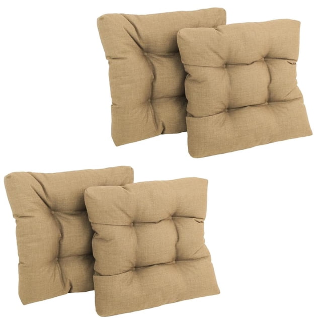 Coussin de Chaise de Salle à Manger Capitonné en Polyester Filé Carré de 19 Po (Ensemble de Quatre)