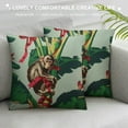 thumbnail image 3 of Shiartex Pillow Throw Cover Monkey Cushion Case Floral Pattern Pillowcase Guarana Tree Cream  Fabric Modern Sofa Home Décor Animals Pillows White, 3 of 5