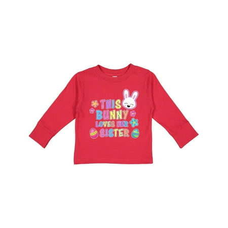 

Inktastic This Bunny Loves Her Sister with Bunny Face and Flowers Gift Toddler Toddler Girl Long Sleeve T-Shirt