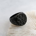 thumbnail image 4 of PAMTIER Men's Stainless Steel Retro Personality Gothic Punk Round Irregular Stone Texture Crack Pattern Biker Ring Hip Hop Style Black Size 12, 4 of 6