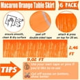 thumbnail image 2 of Mebiornt Paquete de 6 Faldones para Mesa con Flecos Metálicos Naranja Brillante 74x274 cm, 2 of 5