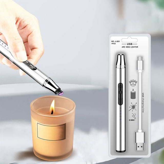SPOORYYO USB Rechargeable Flameless Lighter, Windproof Plasma Lighter for Candles & Camping, Portable Metal Lighter with Power Indicator - Multiple Colors Available