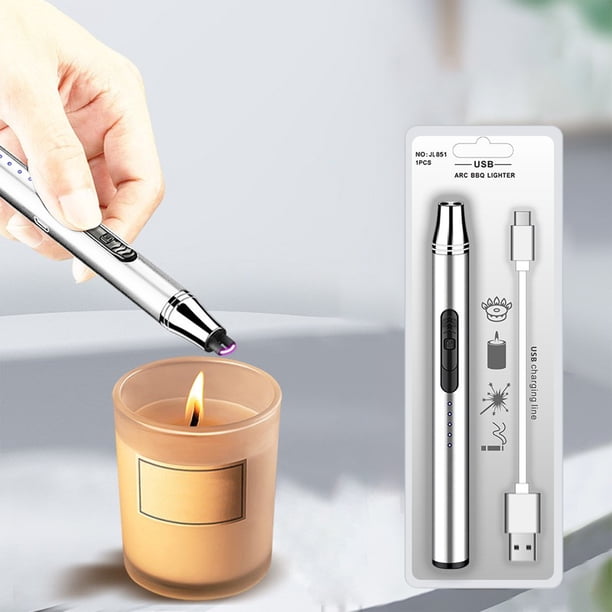 pstuiky Encendedores de exterior a prueba de viento recargables por USB sin llama de plasma para encender velas a gas aptos para acampar y hacer senderismo.