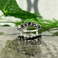 thumbnail image 5 of Vintage Black Diamond Curved Ring Crown Wedding Band Guard- Onyx Matching Bridal Stacking Ring For Her, 5 of 7