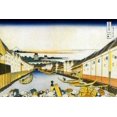 thumbnail image 2 of Hokusai 18x13 Gold Ornate Wood Framed with Double Matting Museum Art Print Titled - Mount Fuji And Edo Castle Seen From Nihonbashi 1834, 2 of 4