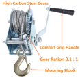 thumbnail image 4 of munirater Heavy Duty Hand Winch 600Lbs Two-Way Adjustable Boat Trailer Winch with 8m Steel Cable, Crank Cable Gear Winch with Hook Fit for Boat Trailer or ATV, 4 of 5