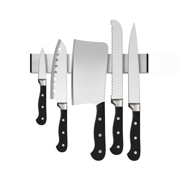 JINYINGHOD Magnetic Knife Holder, Stainless Steel Knife Magnet Wall Mount with Adhesive Magnetic Knife Bar for Kitchen Tools Utensils, 12 inch