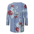 thumbnail image 4 of Womens Summer Tops Clearance,YANHAIGONG Women's 3/4 Sleeve Tops Women's Fashion Printed Loose T-shirt 3/4 Sleeves Blouse Round Neck Casual Tops Womens Tops 3/4 Sleeve Clearance, 4 of 5