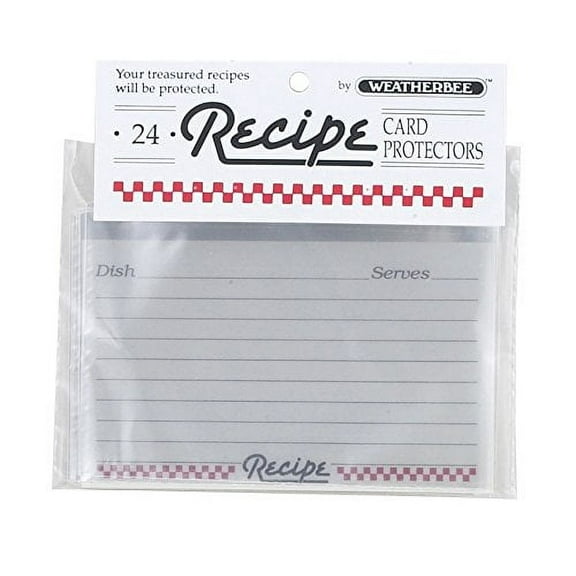Weatherbee Clear Recipe Card Protectors, Made in America, 3-Inches x 5-Inches, Set of 24