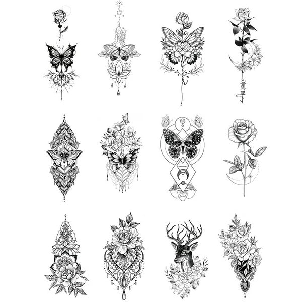 Pegatinas Tatuajes Pegatina Tatuaje Artístico 12 Uds. Ciervo Impermeable para Niñas Y