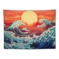 thumbnail image 5 of PRATYUS  Ocean Wave Tapestry Sunset Tapestry 3D Great Wave Tapestry Japanese Tapestry for Room 60x50inch, 5 of 6