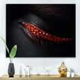 thumbnail image 2 of Designart ' Beautiful Black Skin Female Eye With Red Diamonds ' Modern Canvas Wall Art Print, 2 of 4