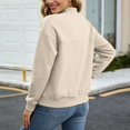 thumbnail image 5 of Unir Full Zip Casual Sweatshirt Jacket for Women, Ribbed Collar Cuffs, Relaxed Fit Athletic Outerwear with Pockets, 1 Piece, S-XXL, Plus Size Friendly, 5 of 6