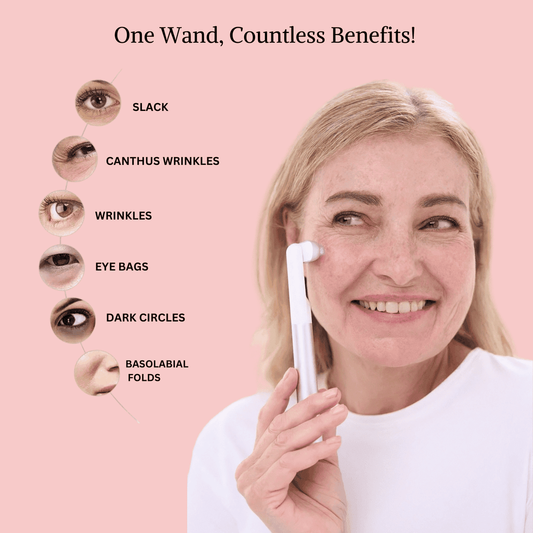 Ultimate Skincare Wand features Red and Blue Light Therapy.