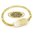 thumbnail image 1 of MedicEngraved Yellow Gold Stainless Steel Custom Medical Alert Bracelet - 5mm Figaro Link, 1 of 7