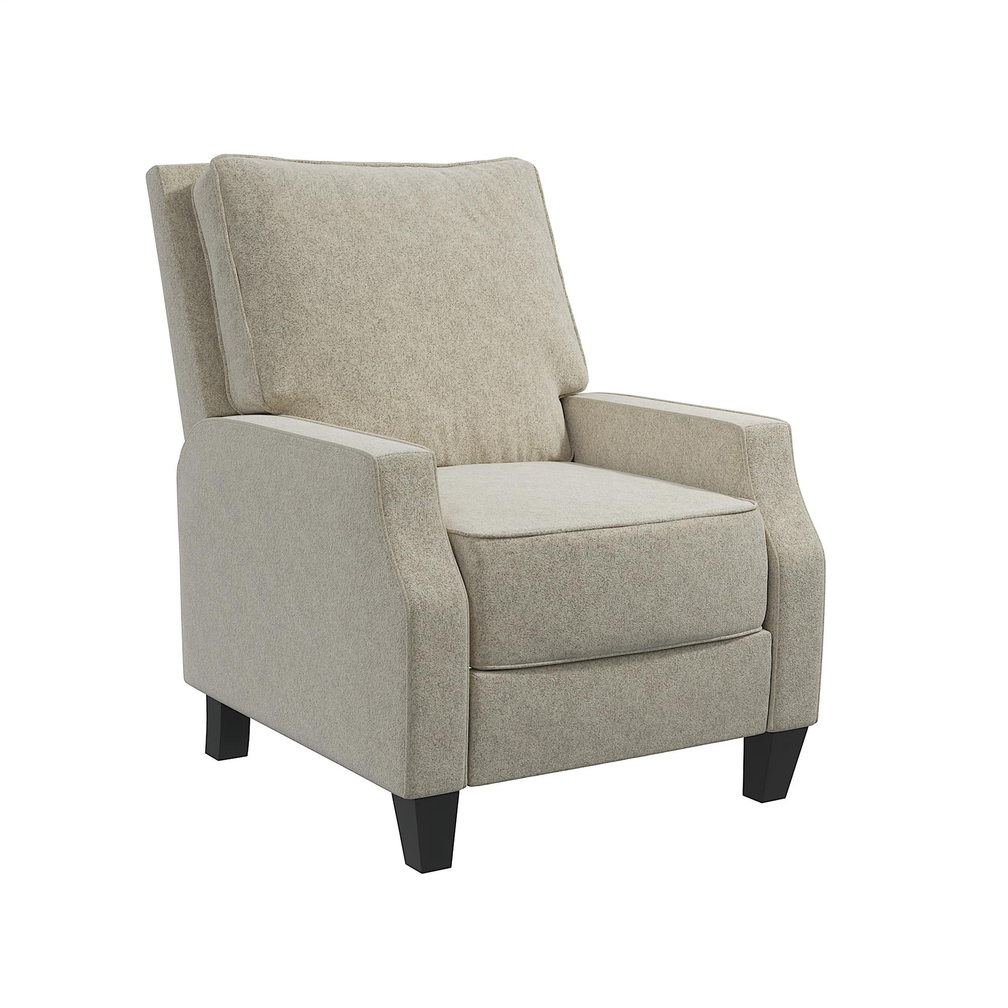 DHP Randen Pushback Recliner Chair for Living Room, Beige Linen