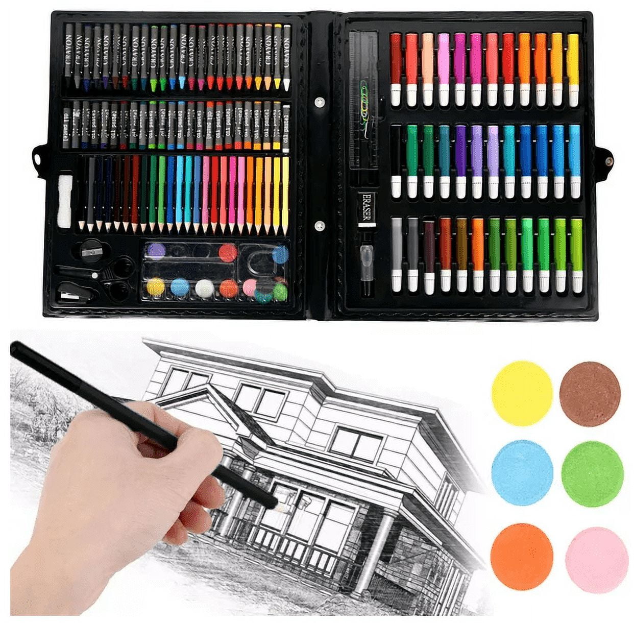 Cokiki Art Supplies, 184-Piece Drawing Art Set, Gift Art Kit Case with  Colored Pencils,Crayons,Oil Pastels,Watercolor Paint Set,Creative Gift for  Kids 6-12,Teens,Adults Artist Beginners - Coupon Codes, Promo Codes, Daily  Deals, Save Money