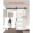 thumbnail image 2 of KFFKFF Sliding Barn Door, 36 x 84 inch, High-Strength MDF Panel and Glass, Barn Door with Hardware Kit, Water-Proof PVC Surface, Easy to Install, H-Frame, 2 of 9