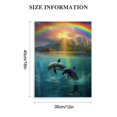 thumbnail image 2 of JEUXUS Dolphins And Rainbows Canvas Print Pictures for Living Room Decorations Colorful Dolphins And Rainbows Wall Art For Office Nature Pictures Wall Posters Decor  12x16 in, 2 of 5