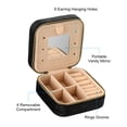 thumbnail image 3 of Unique Bargains Travel Jewelry Case, Small Jewelry Organizer Portable Mini Jewelry Box with Mirror Square Style 2, Black, 3 of 5