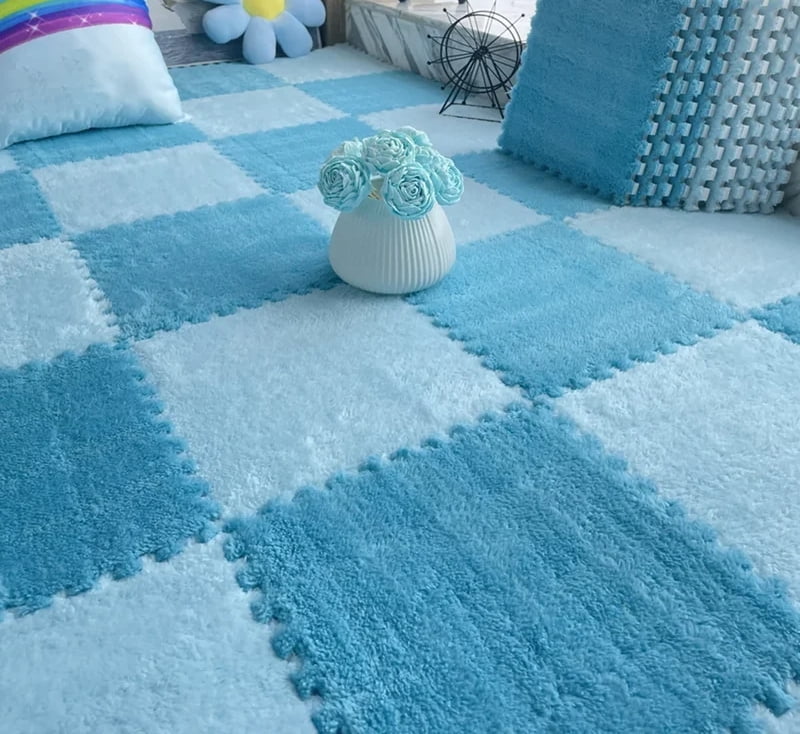 30*30CM Soft Plush Children Kids Rug Play Mat Puzzle Carpet Warm Playmat Interlocking Exercise Tiles Floor Carpet Decoration Mat