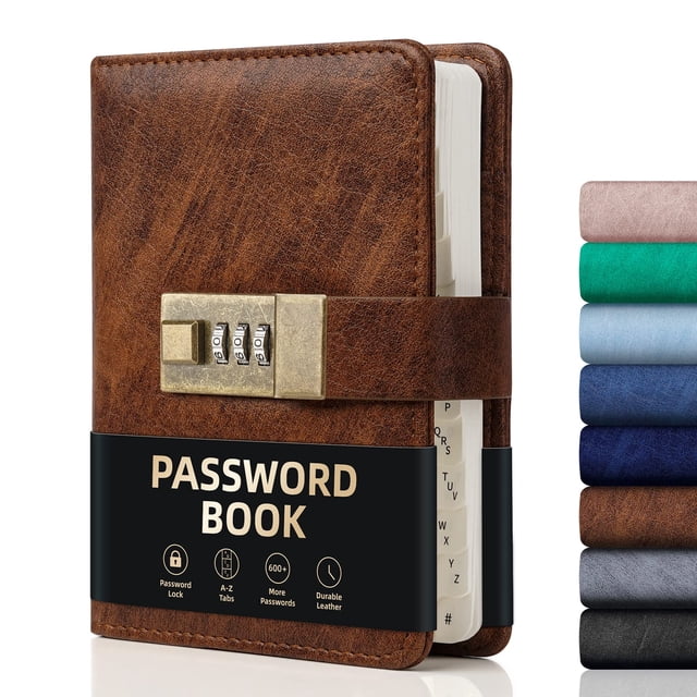 Libro de contraseñas WEMATE Password Keeper con bloqueo de más de 600 espacios