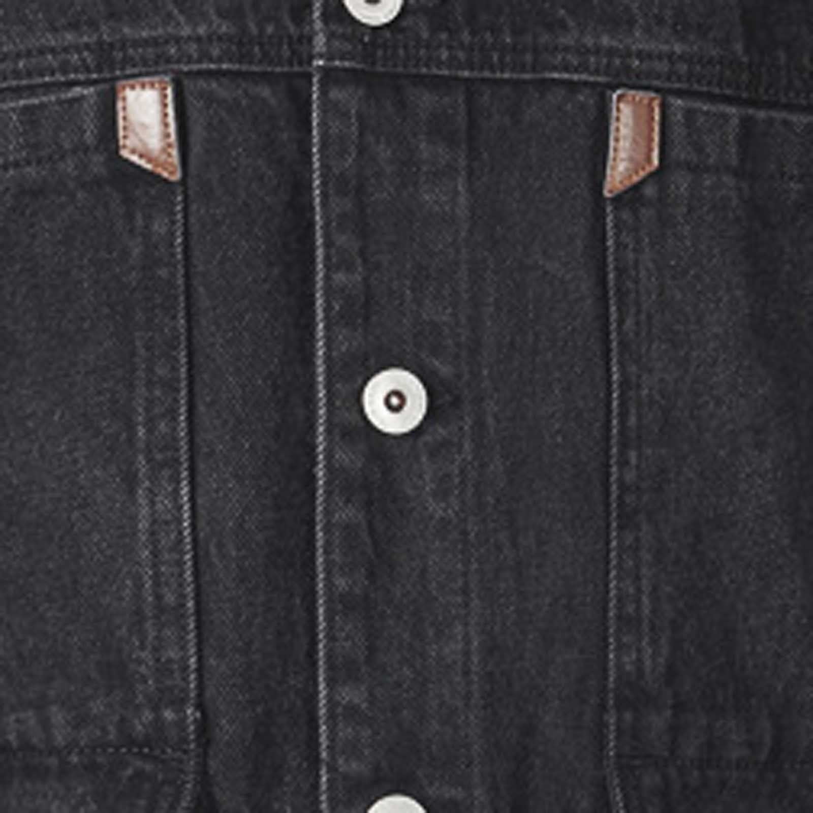 BZGTZT Jean Jacket for Men Casual Workwear Long Sleeve Lapel Collar Jacket Loose Denim Coat with Multi Pockets