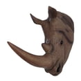 thumbnail image 4 of Estatua de cabeza de Animal, adorno realista montado en la pared, figurita de cabeza de Animal para oficina, granja, comedor, decoración coleccionable Marrón Macarena Escultura de pared, 4 of 8
