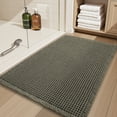 thumbnail image 4 of SIXHOME Bathroom Rugs Waffle Bath Rug Super Soft Absorbent Non Slip Bath Mat Beside Tub Rubber Backed Machine Washable Bathroom Rugs with Tassels Boho Bathroom Decor 18" x 30" Green, 4 of 8