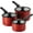 Red, variant on Tramontina Nesting 6-Piece Heavy-Gauge Aluminum Nonstick Sauce Pan Set with Glass Lids, Platinum, Porcelain Enamel, Dishwasher & Oven Safe - Red