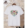 thumbnail image 2 of Letter And Cartoon Graphic Tee Graphic Tees Women Tops, 2 of 5