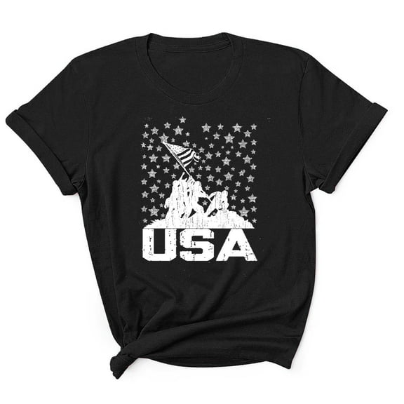 Tnhcen ​Summer Fashionable Patriotic T-Shirts for Men USA Flag Graphic Design 4th of July Novelty Crewneck Tees​ S-3XL