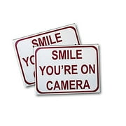 Smile You're on Camera Sign, 2 Signs Included, (9X12in)