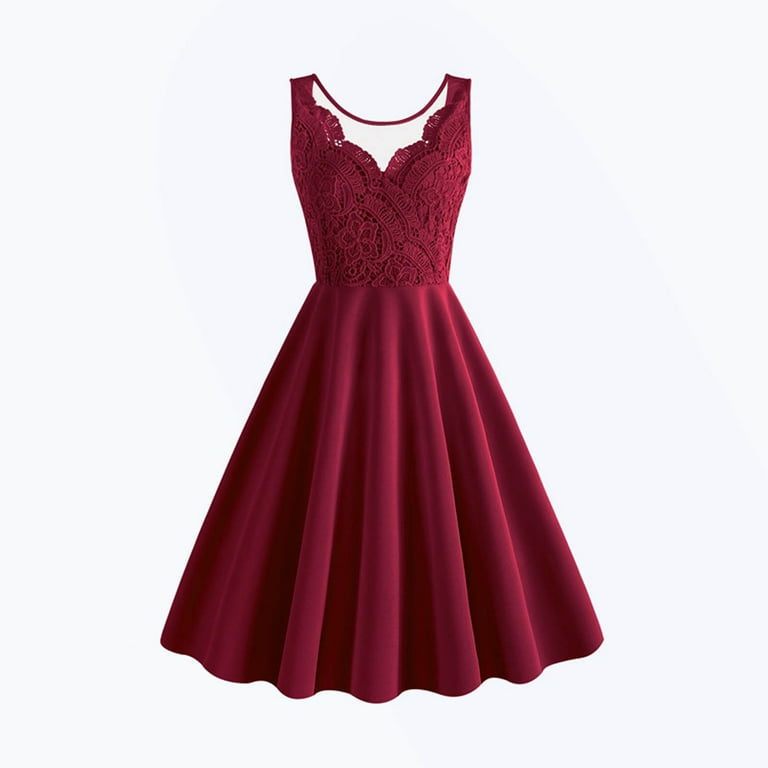1950s floral lace swing dress 2025