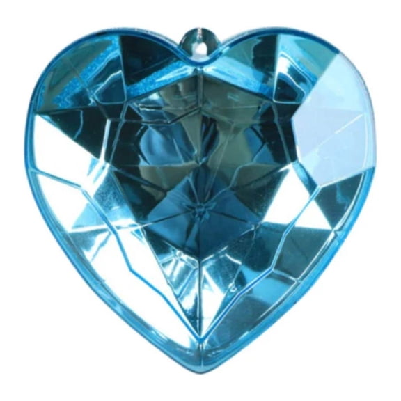 6" Acrylic Heart Jewel Ornament: Light Blue