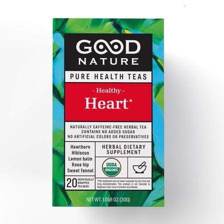 Good Nature Organic Healthy Heart Tea 20 Individually Wrapped Bags Pack Of 6