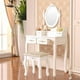 thumbnail image 1 of Elegance White Dressing Table Vanity Table and Stool Set Wood Makeup Desk with 4 Drawers & Mirror FCH Modelo, 1 of 7