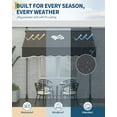 thumbnail image 4 of Manual Retractable Patio Awning 118" x 118" with Adjustable Height, UV Protection & Crank Handle – Ideal for Backyard, Garden, Outdoor Shade Black, 4 of 7