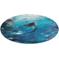 thumbnail image 4 of Mermaid Glitter Fish Scale Girls Round Rugs -Washable Non-Slip Small Round Area Rug Throw Soft Circle Rugs for Bedroom, Modern Print Indoor Carpet for Entryway Sofa Living Room, 4 of 6
