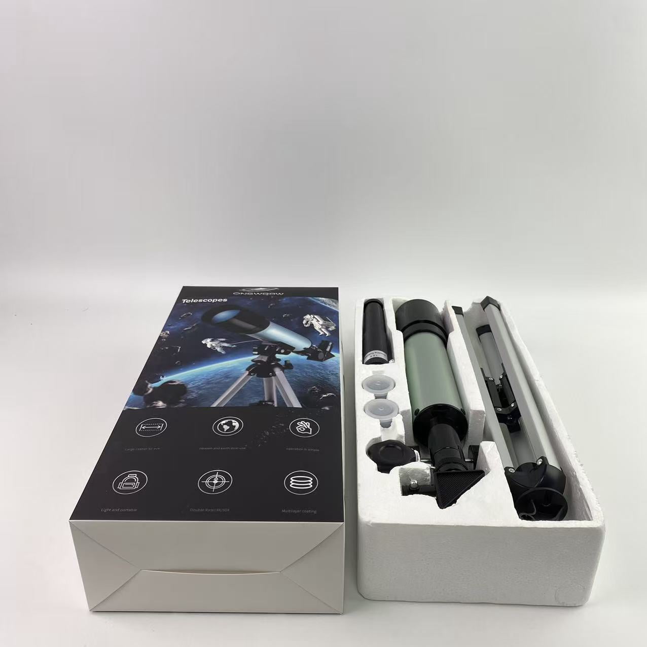 ONGWQOW Telescopes,Telescope 80mm Aperture 600mm - Astronomical Portable Refracting Telescope Fully Multi-coated High Transmission Coatings  Mount with Tripod Phone Adapter