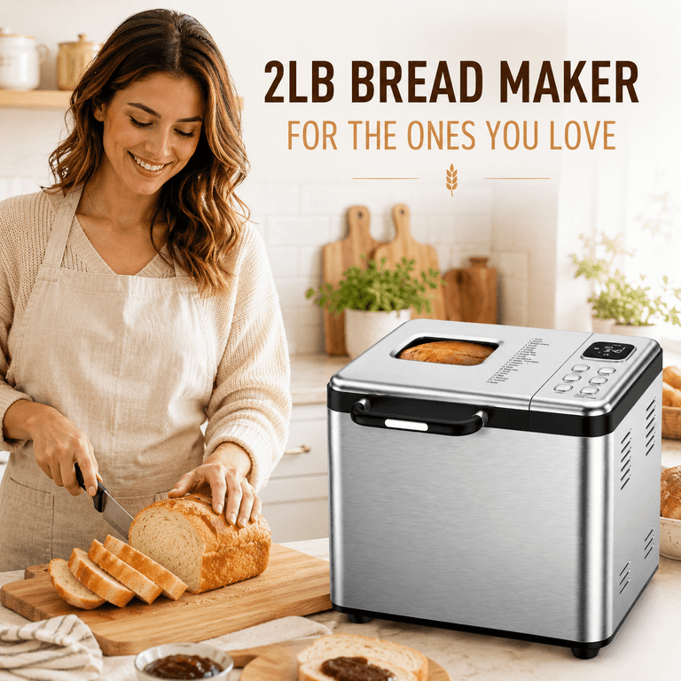 Amumu 17-in-1 Automatic Bread Machine, 2 Lb Capacity photo 8